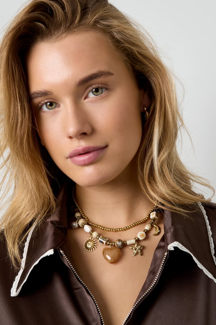 Beaded Necklaces Heart sun Leopard Print Star moon Casual Daily Simple Series Women's jewelry h5Picture3